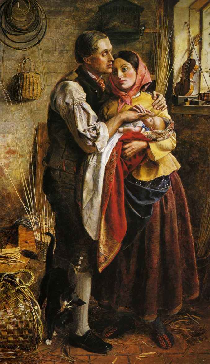 Blind Basket Maker With His First Child by Elgar Hicks